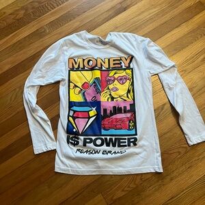 Reason Brand Graphic Long Sleeve Shirt - White